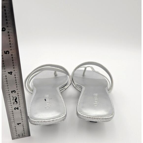 Open Edit Jagger Kitten Heel Sandals Women's Silver Size US6M - Picture 5 of 11